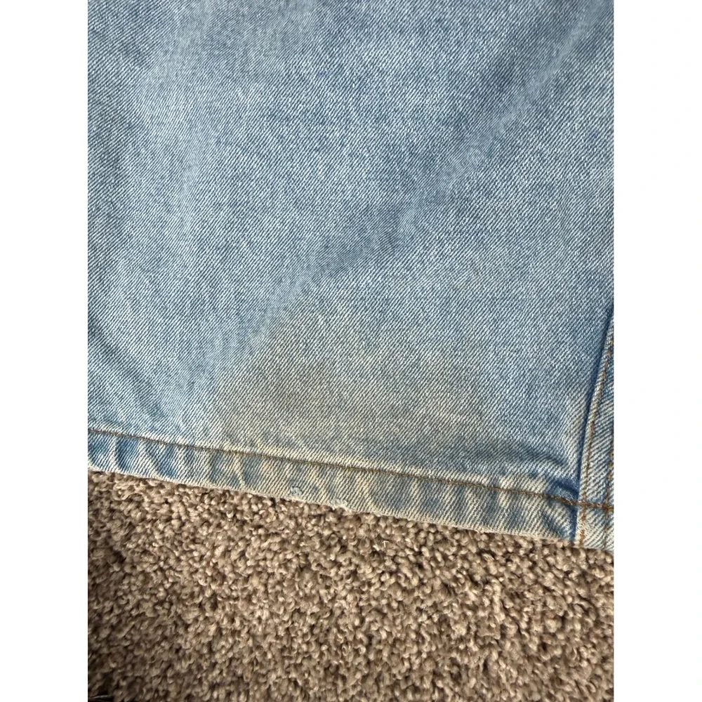 Faded Glory Original Mens Jeans 46x30 Light Wash Blue Denim Straight‎ Leg Cotton